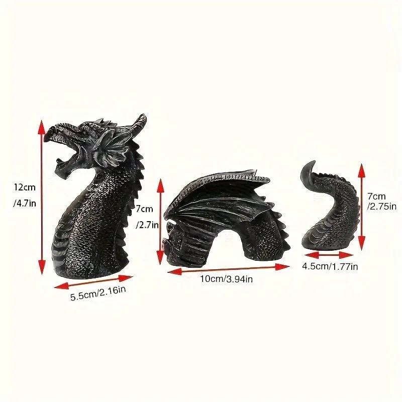 1 Stück, große Drachen-Harzstatue, gotische Kunstharz-Kunsthandwerksornamente, Baumdekoration, Raumdekoration, Heimdekoration, Szenendekoration, Desktop-Dekoration