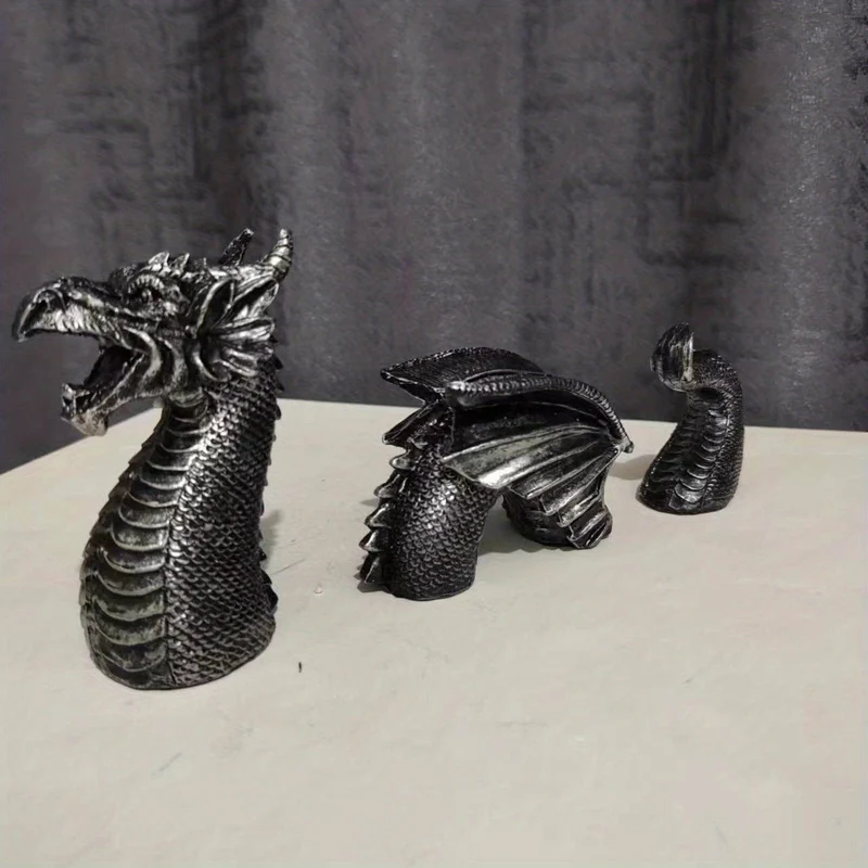 1 Stück, große Drachen-Harzstatue, gotische Kunstharz-Kunsthandwerksornamente, Baumdekoration, Raumdekoration, Heimdekoration, Szenendekoration, Desktop-Dekoration