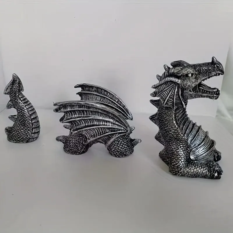 1 Stück, große Drachen-Harzstatue, gotische Kunstharz-Kunsthandwerksornamente, Baumdekoration, Raumdekoration, Heimdekoration, Szenendekoration, Desktop-Dekoration