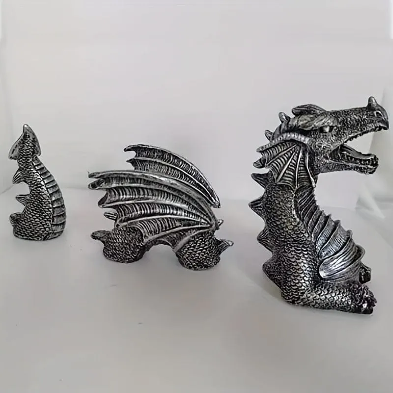1 Stück, große Drachen-Harzstatue, gotische Kunstharz-Kunsthandwerksornamente, Baumdekoration, Raumdekoration, Heimdekoration, Szenendekoration, Desktop-Dekoration