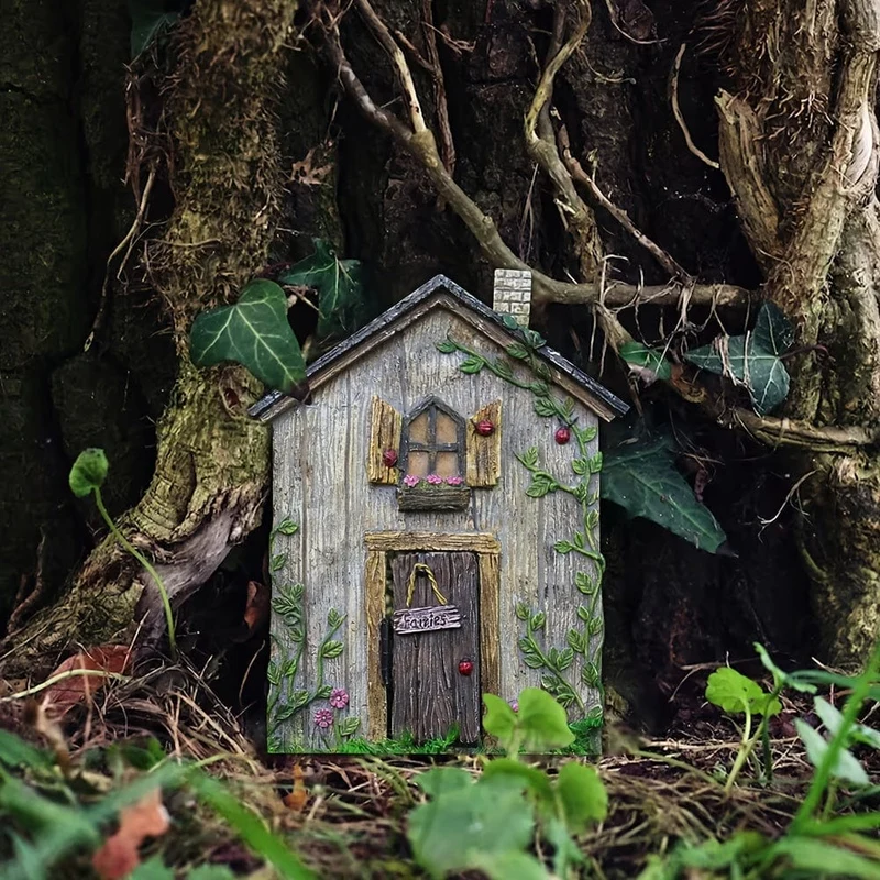 1 Miniatur-Feenzwergtür – Verleihen Sie Ihrem Garten eine magische Note mit dieser bezaubernden Skulpturendekoration!