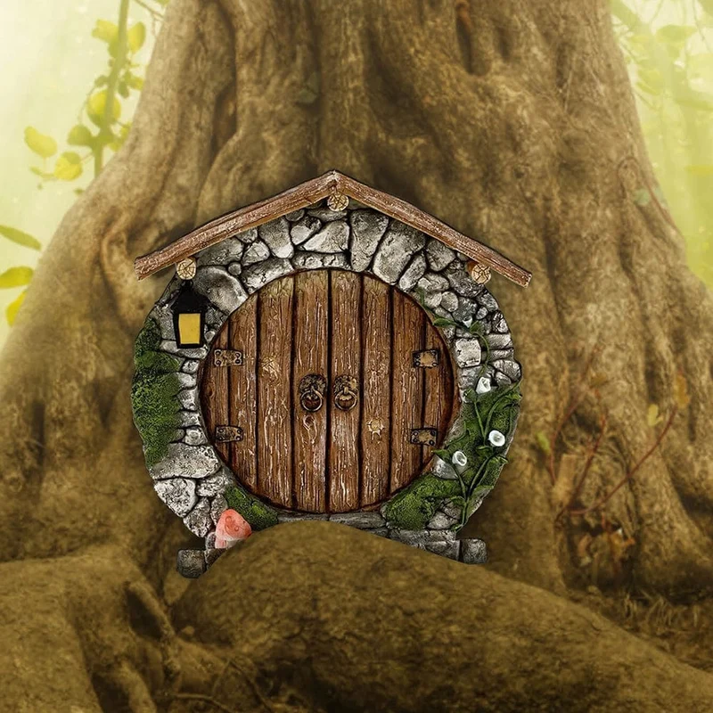 1 Miniatur-Feenzwergtür – Verleihen Sie Ihrem Garten eine magische Note mit dieser bezaubernden Skulpturendekoration!