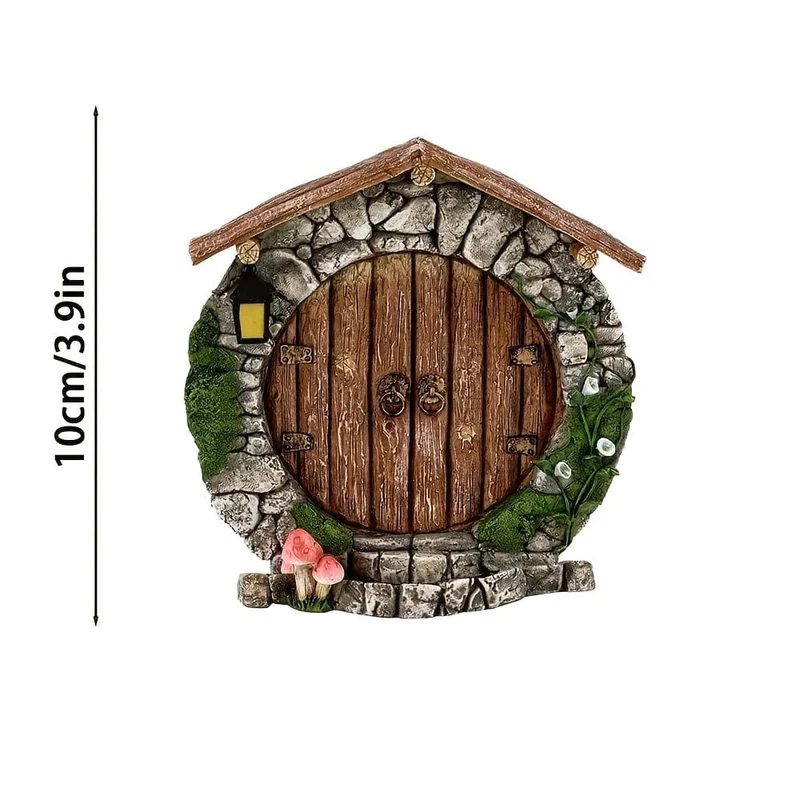 1 Miniatur-Feenzwergtür – Verleihen Sie Ihrem Garten eine magische Note mit dieser bezaubernden Skulpturendekoration!
