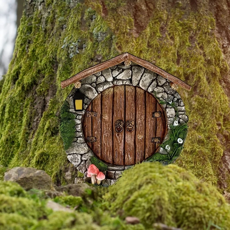 1 Miniatur-Feenzwergtür – Verleihen Sie Ihrem Garten eine magische Note mit dieser bezaubernden Skulpturendekoration!