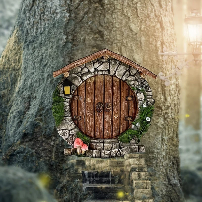 1 Miniatur-Feenzwergtür – Verleihen Sie Ihrem Garten eine magische Note mit dieser bezaubernden Skulpturendekoration!