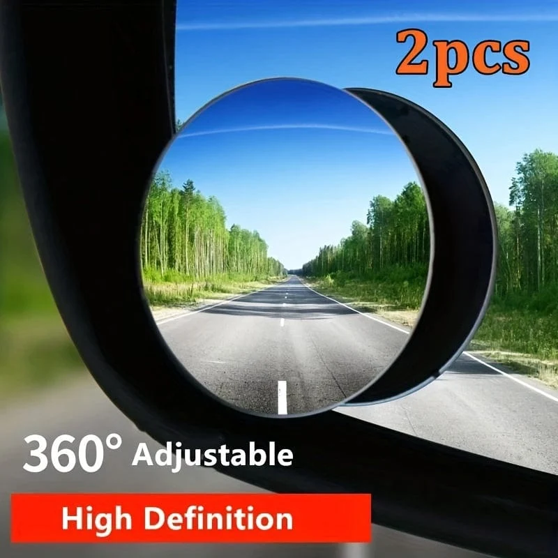 Neue 2 stücke Einstellbare Auto Blinden Fleck Glas Spiegel 360 Grad Seite Weitwinkel Rückspiegel Kleine Randlose Runde Spiegel sicheres Fahren