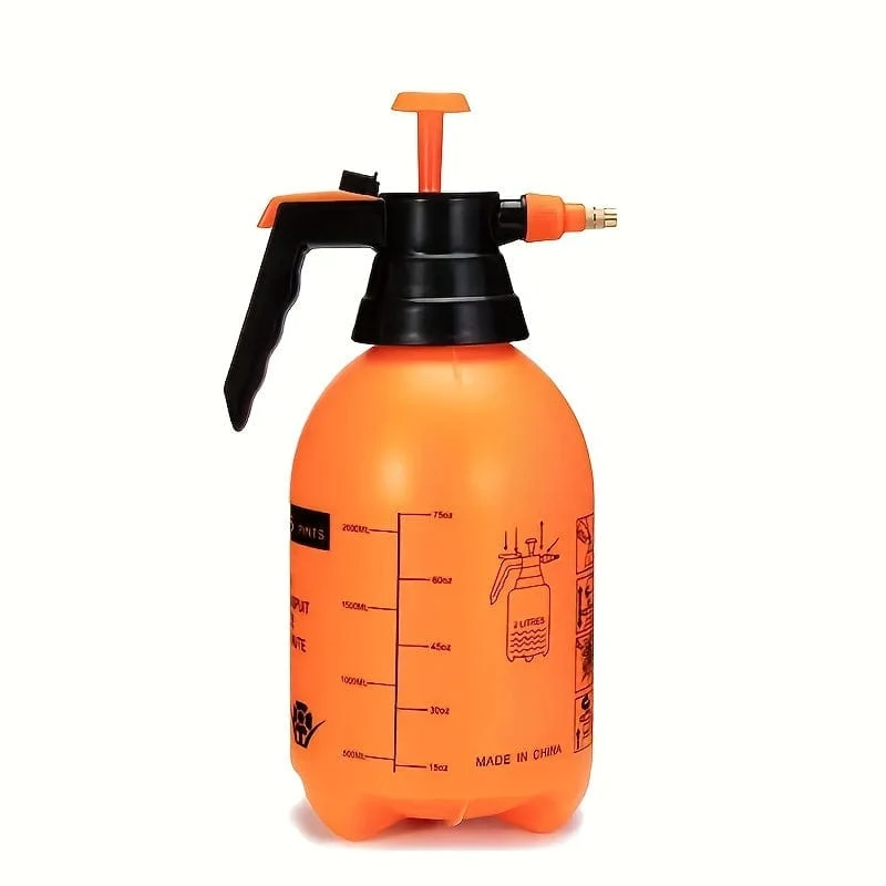 1 Stück, 2 l Gießkanne, Luftdruck-Bewässerungssprüher, Gartenpumpensprüher, 0.5 Gallonen handgehaltene Rasen-Drucksprühflasche mit verstellbarer Messingdüse zum Bewässern von Blumenrasen, zum Reinigen und Waschen zu Hause
