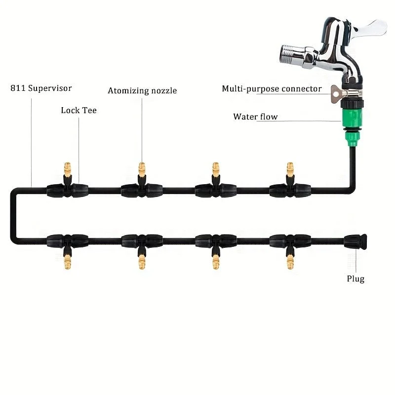 10 stücke Automatische Bewässerung System Haushalt Zerstäubung Düse Anlage Spritzen Spray Staub Reduzierung Gartenarbeit Bewässerung Timer Düse