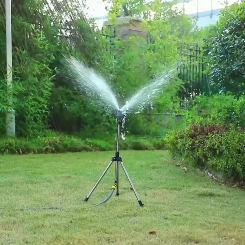 1 Satz, 360-Grad-Bewässerungssprinklerkopf mit Stativ-Teleskopunterstützung, automatisch rotierender Sprüher, Garten-Rasenbewässerungssprinkler, Tropfwasser-Sickergerät, Balkon-Sukkulentensprinkler