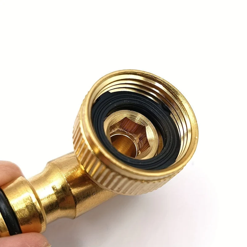 1 Satz Messing 90° Aktivitätsnippelverbinder, Gewindenippel Schnellstopfen G3/4 Innengewinde, Autowaschbewässerung Garten Holz Rasen Bewässerung Sprinkler Werkzeugzubehör