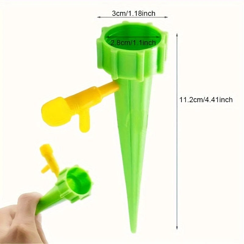 10 Stück, Lazy Flower Waterer, automatische Bewässerung, Topfbewässerung, automatisches Pflanzenbewässerungssystem mit einstellbarem Steuerventilschalter, Bewässerungssprinklerdüse, Blumenbewässerungsgerät, Garten- und Rasenbedarf