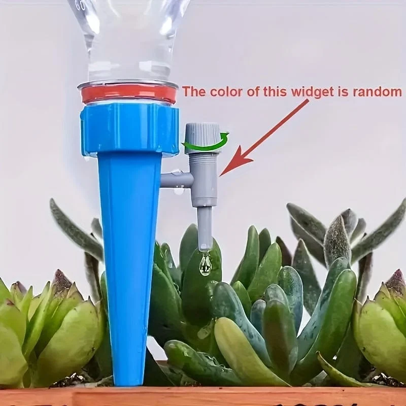 10 Stück, Lazy Flower Waterer, automatische Bewässerung, Topfbewässerung, automatisches Pflanzenbewässerungssystem mit einstellbarem Steuerventilschalter, Bewässerungssprinklerdüse, Blumenbewässerungsgerät, Garten- und Rasenbedarf
