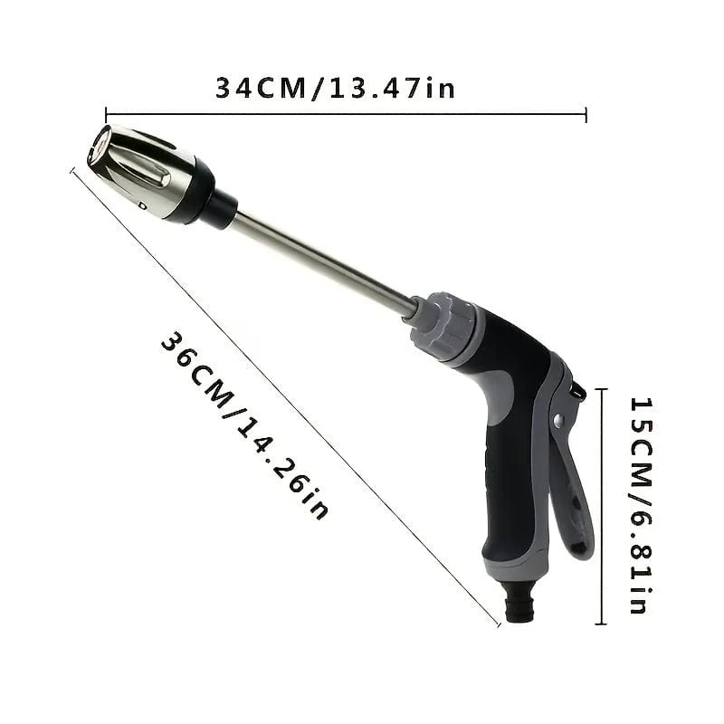 1-teilige Hochdruckpistole mit langer Stange, Autowaschwasserpistole, Gartenschlauchdüse, Gartenbewässerungswasserpistole, Haushaltsautowaschwerkzeug, Spritzpistole mit gummiertem Griff