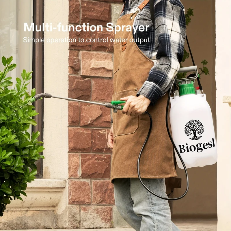 1 Set Gartenwassersprüher – 4.92-l-Pumpdruckflasche mit 3 Düsen, verstellbarem Schultergurt und Druckentlastungsventil – perfekt für Pflanzen und Reinigung!