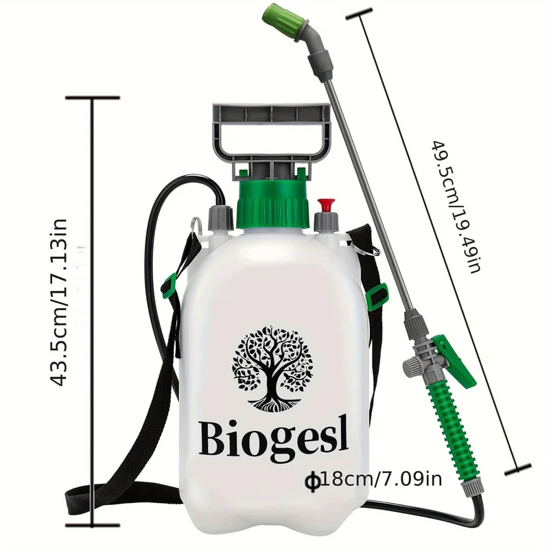 1 Set Gartenwassersprüher – 4.92-l-Pumpdruckflasche mit 3 Düsen, verstellbarem Schultergurt und Druckentlastungsventil – perfekt für Pflanzen und Reinigung!