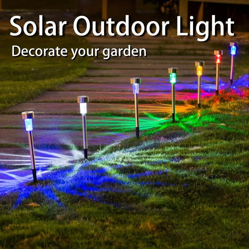 10 Packungen Solar-Außenleuchten, Solar-Hofleuchten, wasserdichte Außenleuchten, Solar-Gartenleuchten, solarbetriebene Landschaftsbeleuchtung, für Wege, Terrasse, Hof, Rasen, Gehweg, Weihnachten, Halloween, Partys