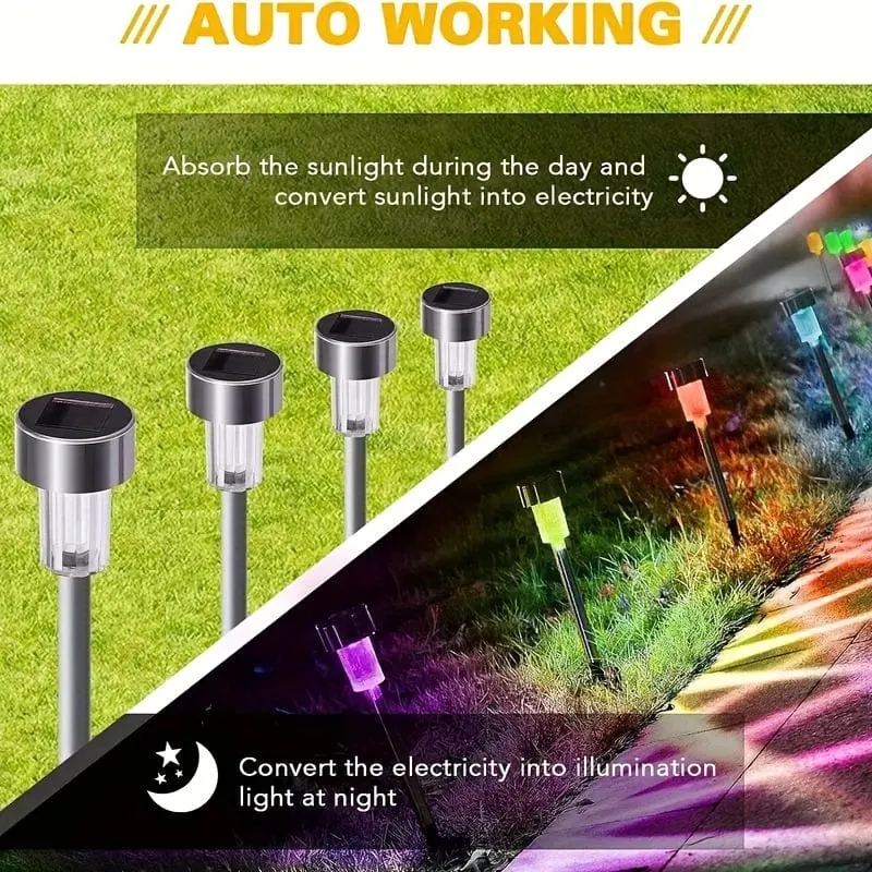 10 Packungen Solar-Außenleuchten, Solar-Hofleuchten, wasserdichte Außenleuchten, Solar-Gartenleuchten, solarbetriebene Landschaftsbeleuchtung, für Wege, Terrasse, Hof, Rasen, Gehweg, Weihnachten, Halloween, Partys