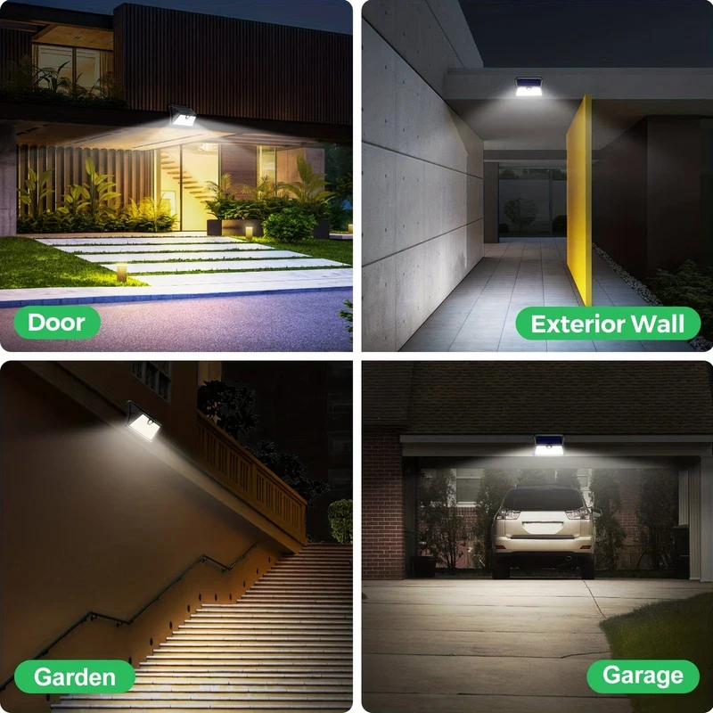 2/4 Packungen Solarleuchte für den Außenbereich mit Bewegungsmelder, 185 LEDs, 3 Modi, Solarleuchte für den Außenbereich, 1800 mAh, wasserdichte LED-Außenwandleuchte für Garten, Terrasse, Garage, Haustür, Pool, Stufen, Zaun