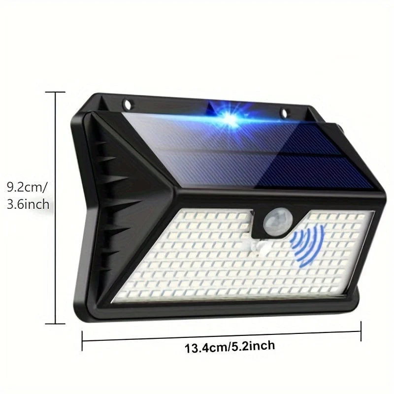 2/4 Packungen Solarleuchte für den Außenbereich mit Bewegungsmelder, 185 LEDs, 3 Modi, Solarleuchte für den Außenbereich, 1800 mAh, wasserdichte LED-Außenwandleuchte für Garten, Terrasse, Garage, Haustür, Pool, Stufen, Zaun