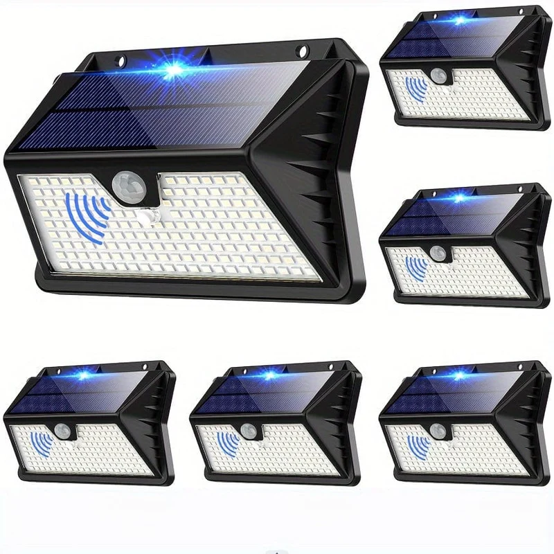 2/4 Packungen Solarleuchte für den Außenbereich mit Bewegungsmelder, 185 LEDs, 3 Modi, Solarleuchte für den Außenbereich, 1800 mAh, wasserdichte LED-Außenwandleuchte für Garten, Terrasse, Garage, Haustür, Pool, Stufen, Zaun