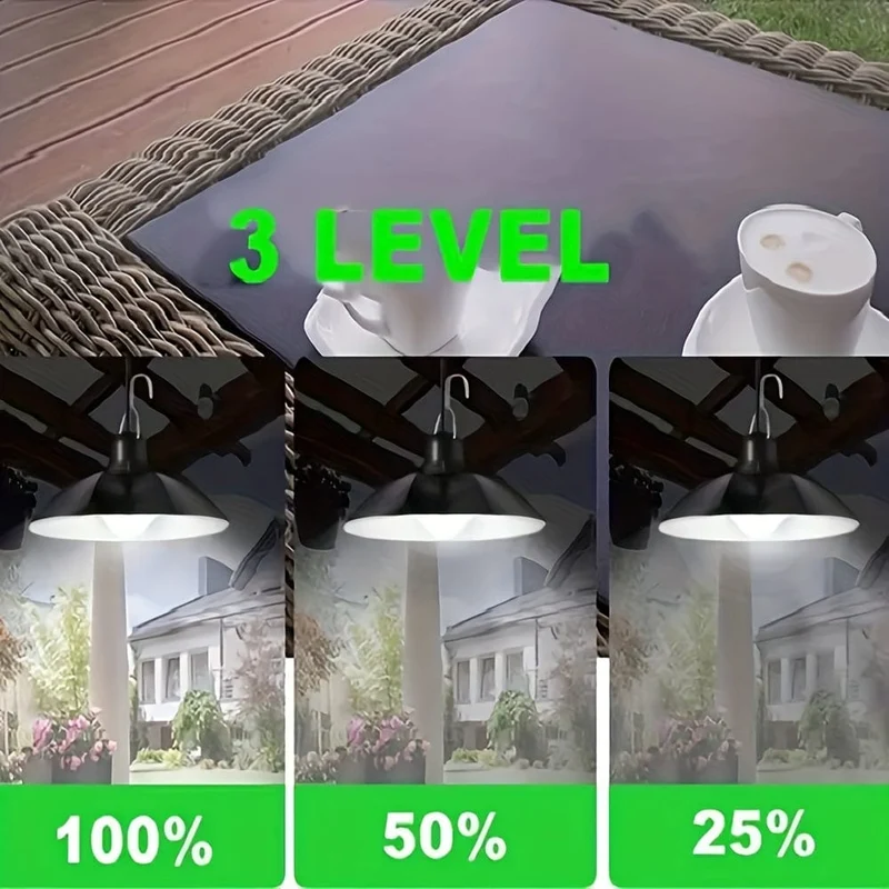 1 Stück Solar-Pendelleuchte, wasserdichte LED-Außenlampe, Doppelkopf-Kronleuchterdekorationen mit Fernbedienung für Innenschuppen, Scheunenraum