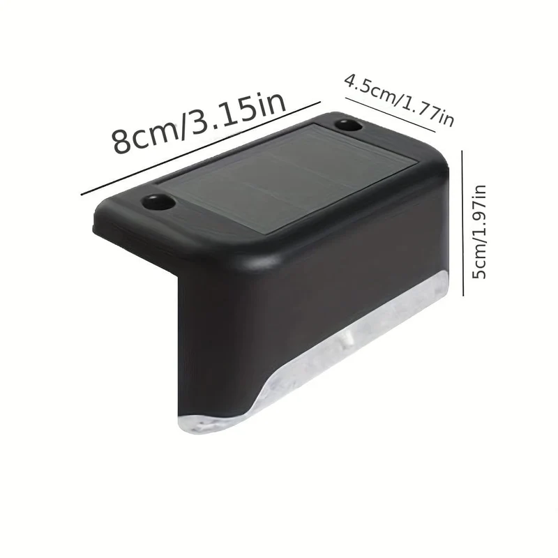 6/10er-Pack Solar-Außendeckleuchte, LED-Stufenleuchte, wasserdicht für den Außenbereich, dekorative Balkonbeleuchtung, Treppenzaun, Wand, Terrasse, Garten, Innenhof, Villa, Auffahrt, Weg, Fußgängerdurchgangsleuchte