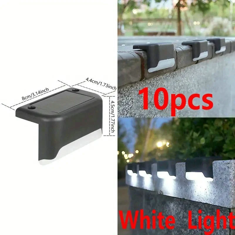 6/10er-Pack Solar-Außendeckleuchte, LED-Stufenleuchte, wasserdicht für den Außenbereich, dekorative Balkonbeleuchtung, Treppenzaun, Wand, Terrasse, Garten, Innenhof, Villa, Auffahrt, Weg, Fußgängerdurchgangsleuchte