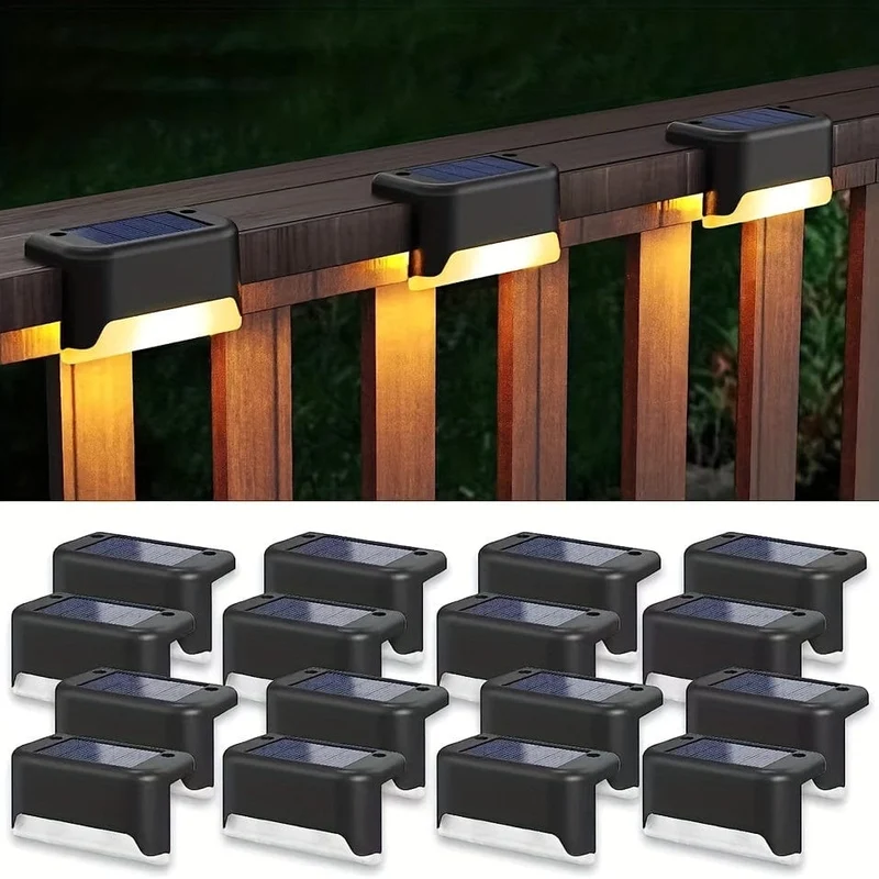 6/10er-Pack Solar-Außendeckleuchte, LED-Stufenleuchte, wasserdicht für den Außenbereich, dekorative Balkonbeleuchtung, Treppenzaun, Wand, Terrasse, Garten, Innenhof, Villa, Auffahrt, Weg, Fußgängerdurchgangsleuchte