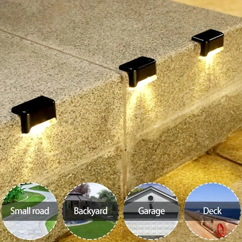 6/10er-Pack Solar-Außendeckleuchte, LED-Stufenleuchte, wasserdicht für den Außenbereich, dekorative Balkonbeleuchtung, Treppenzaun, Wand, Terrasse, Garten, Innenhof, Villa, Auffahrt, Weg, Fußgängerdurchgangsleuchte