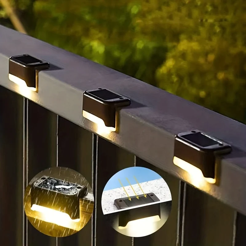 8/12 Packungen Solar-Deckleuchten für den Außenbereich, LED-Stufenleuchten, wasserdichte Solarleuchten, Balkonbeleuchtung, Dekoration, Terrassentreppenzaun, Außenwand, Terrasse, Garten, Hof, Villa, Auffahrt, Weg