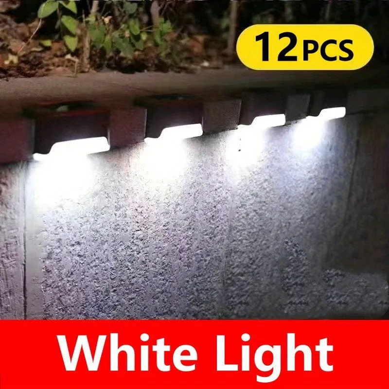 8/12 Packungen Solar-Deckleuchten für den Außenbereich, LED-Stufenleuchten, wasserdichte Solarleuchten, Balkonbeleuchtung, Dekoration, Terrassentreppenzaun, Außenwand, Terrasse, Garten, Hof, Villa, Auffahrt, Weg