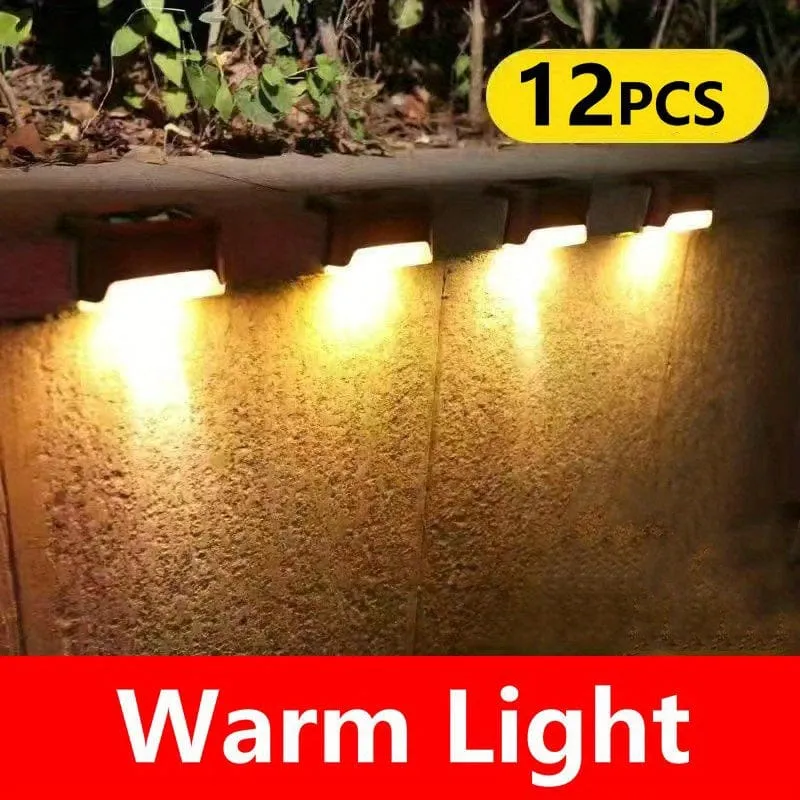 8/12 Packungen Solar-Deckleuchten für den Außenbereich, LED-Stufenleuchten, wasserdichte Solarleuchten, Balkonbeleuchtung, Dekoration, Terrassentreppenzaun, Außenwand, Terrasse, Garten, Hof, Villa, Auffahrt, Weg