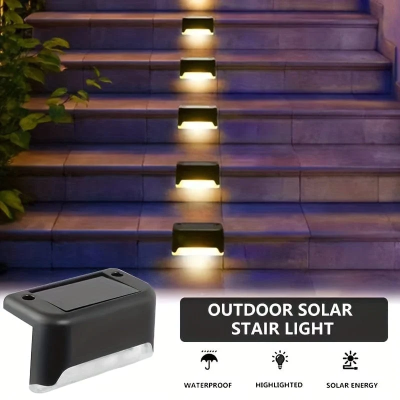 8/12 Packungen Solar-Deckleuchten für den Außenbereich, LED-Stufenleuchten, wasserdichte Solarleuchten, Balkonbeleuchtung, Dekoration, Terrassentreppenzaun, Außenwand, Terrasse, Garten, Hof, Villa, Auffahrt, Weg