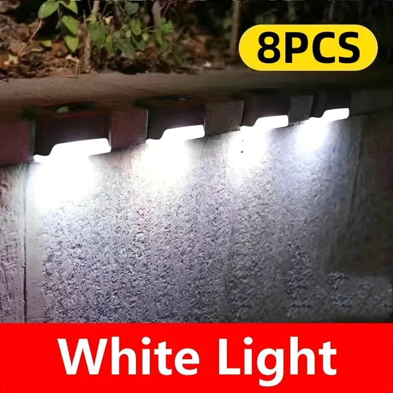8/12 Packungen Solar-Deckleuchten für den Außenbereich, LED-Stufenleuchten, wasserdichte Solarleuchten, Balkonbeleuchtung, Dekoration, Terrassentreppenzaun, Außenwand, Terrasse, Garten, Hof, Villa, Auffahrt, Weg