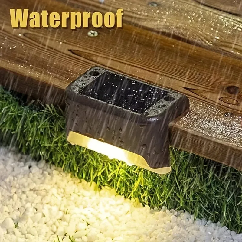8/12 Packungen Solar-Deckleuchten für den Außenbereich, LED-Stufenleuchten, wasserdichte Solarleuchten, Balkonbeleuchtung, Dekoration, Terrassentreppenzaun, Außenwand, Terrasse, Garten, Hof, Villa, Auffahrt, Weg