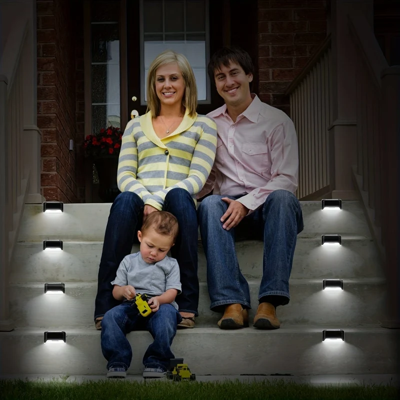8/12 Packungen Solar-Deckleuchten für den Außenbereich, LED-Stufenleuchten, wasserdichte Solarleuchten, Balkonbeleuchtung, Dekoration, Terrassentreppenzaun, Außenwand, Terrasse, Garten, Hof, Villa, Auffahrt, Weg
