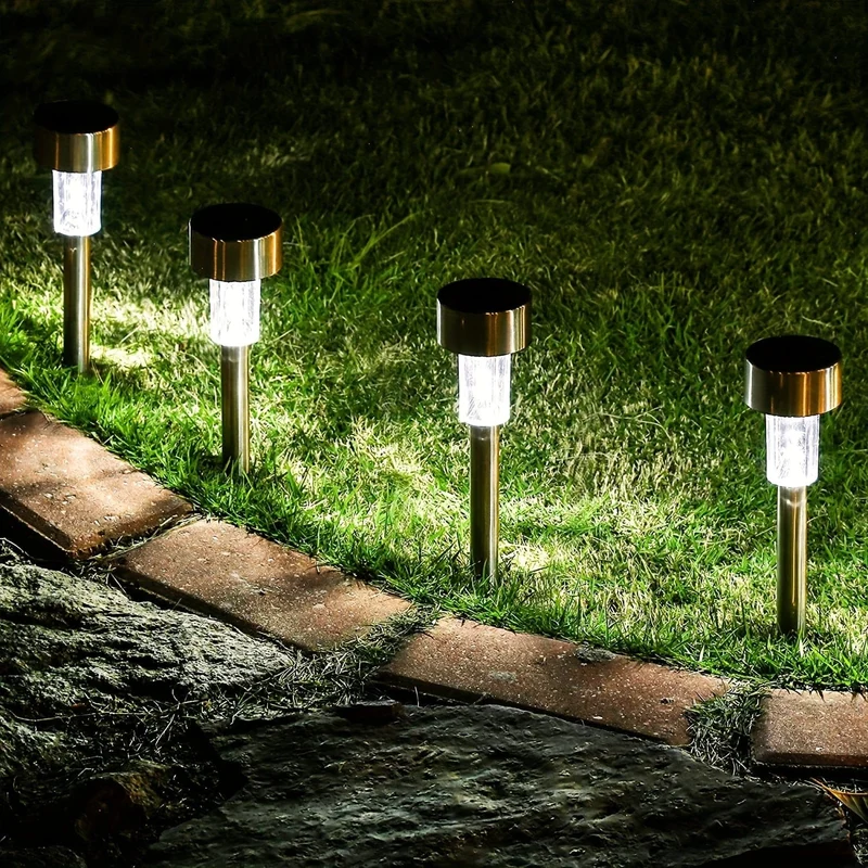 10 Packungen Solar-Landschafts-Rasenleuchten für den Außenbereich, wasserdichte Außenleuchten, Solar-Gartenleuchten, Solar-Hofleuchten, für Wege, Terrasse, Hof, Rasen, Gehweg, Deck und Auffahrt
