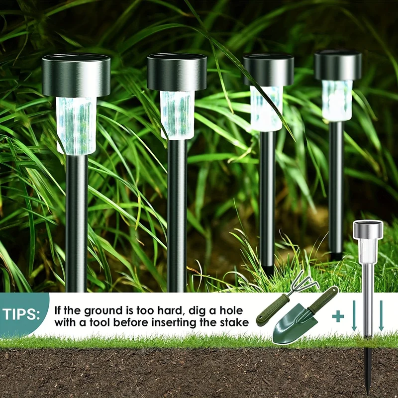 10 Packungen Solar-Landschafts-Rasenleuchten für den Außenbereich, wasserdichte Außenleuchten, Solar-Gartenleuchten, Solar-Hofleuchten, für Wege, Terrasse, Hof, Rasen, Gehweg, Deck und Auffahrt