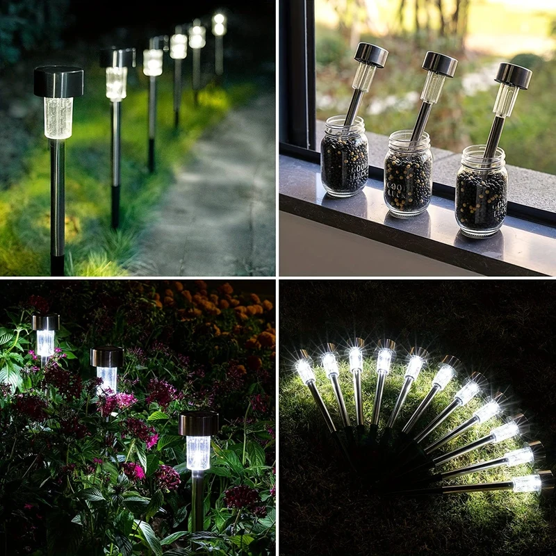 10 Packungen Solar-Landschafts-Rasenleuchten für den Außenbereich, wasserdichte Außenleuchten, Solar-Gartenleuchten, Solar-Hofleuchten, für Wege, Terrasse, Hof, Rasen, Gehweg, Deck und Auffahrt