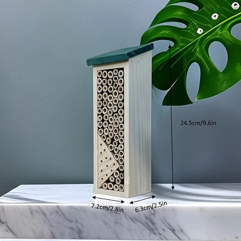 1 Stück Holz-Insektenhotel, Bienenhaus, Holz-Insekten-Bienenhaus, Holzunterstand, Nistkasten für Gartendekoration im Freien