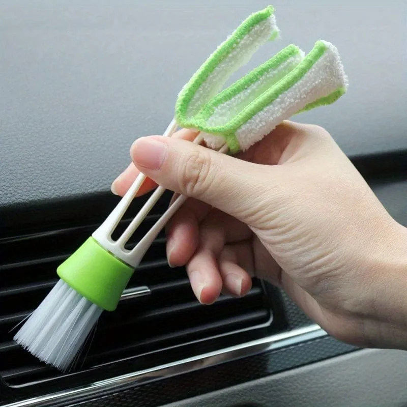1 Stück 2-in-1-Auto-Auslass-Entlüftungsreiniger, Klimaanlagen-Auslass-Reinigungsbürste, Auto-Innenreinigungswerkzeug, Mehrzweck-Innenstaubentferner