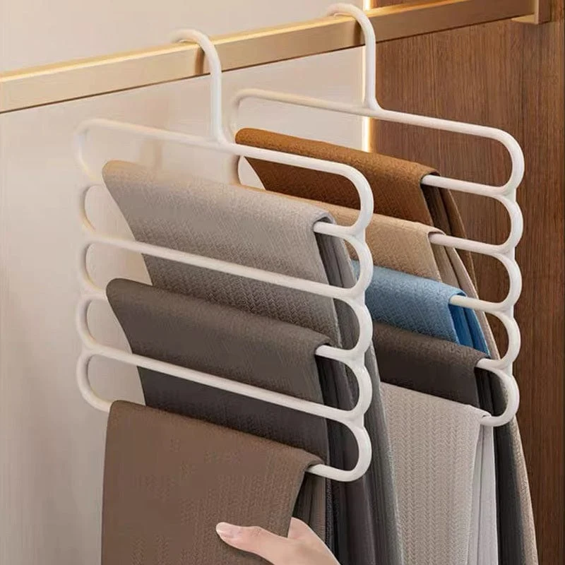 1 Stück Kunststoff-Mehrschicht-Kleiderbügel, platzsparender Kleider- und Hosenbügel, Schrank-Organizer, Aufbewahrungsbügel, für Hosen, Jeans, Hosen, Röcke, Schals, Schlafzimmer-Accessoires