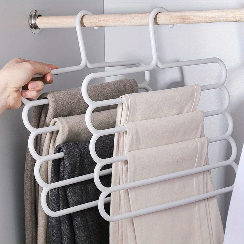 1 Stück Kunststoff-Mehrschicht-Kleiderbügel, platzsparender Kleider- und Hosenbügel, Schrank-Organizer, Aufbewahrungsbügel, für Hosen, Jeans, Hosen, Röcke, Schals, Schlafzimmer-Accessoires