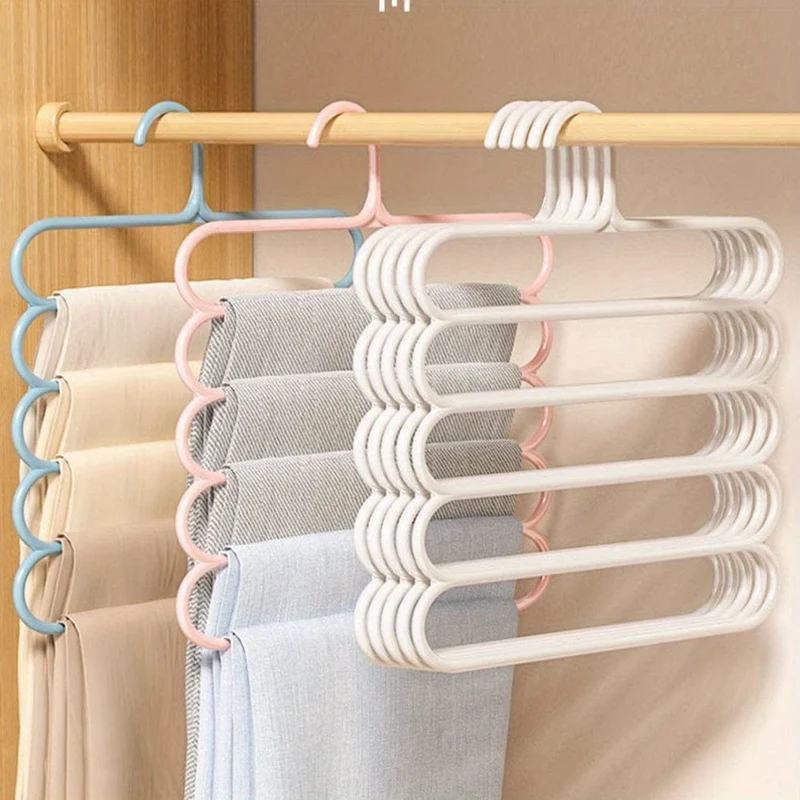 1 Stück Kunststoff-Mehrschicht-Kleiderbügel, platzsparender Kleider- und Hosenbügel, Schrank-Organizer, Aufbewahrungsbügel, für Hosen, Jeans, Hosen, Röcke, Schals, Schlafzimmer-Accessoires