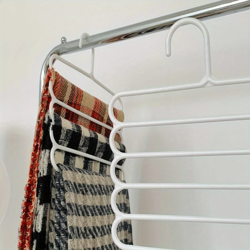 1 Stück Kunststoff-Mehrschicht-Kleiderbügel, platzsparender Kleider- und Hosenbügel, Schrank-Organizer, Aufbewahrungsbügel, für Hosen, Jeans, Hosen, Röcke, Schals, Schlafzimmer-Accessoires