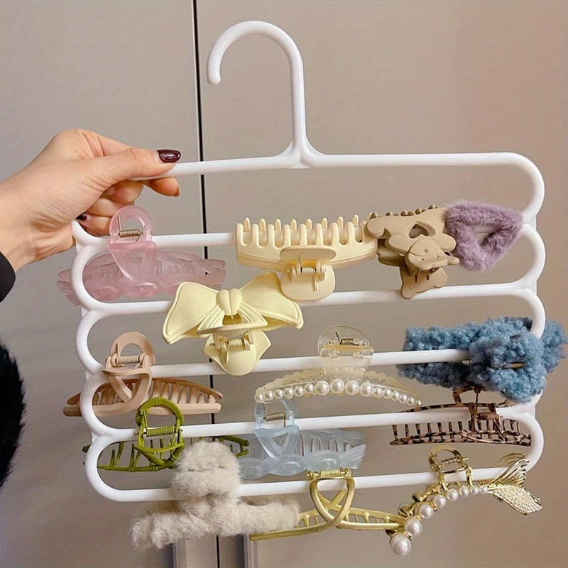 1 Stück Kunststoff-Mehrschicht-Kleiderbügel, platzsparender Kleider- und Hosenbügel, Schrank-Organizer, Aufbewahrungsbügel, für Hosen, Jeans, Hosen, Röcke, Schals, Schlafzimmer-Accessoires