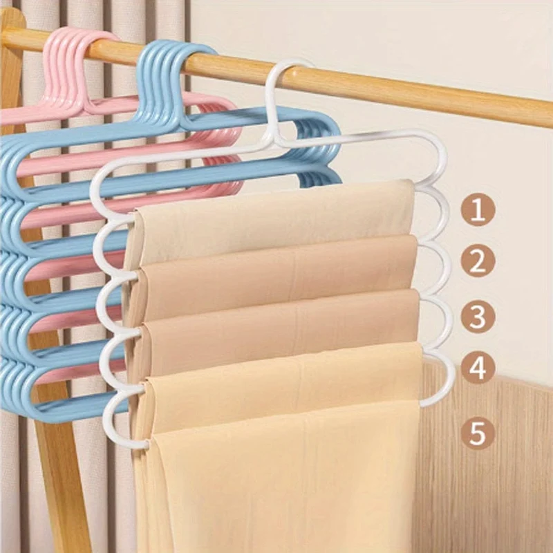 1 Stück Kunststoff-Mehrschicht-Kleiderbügel, platzsparender Kleider- und Hosenbügel, Schrank-Organizer, Aufbewahrungsbügel, für Hosen, Jeans, Hosen, Röcke, Schals, Schlafzimmer-Accessoires