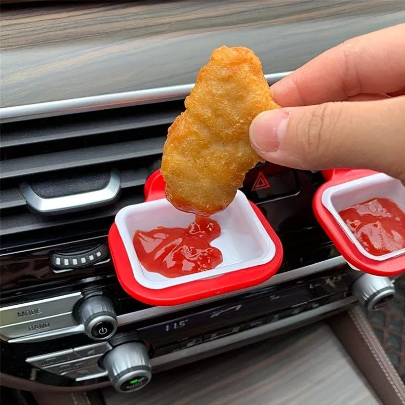 1 Stück Auto-Lebensmittelregal, Saucenhalter im Auto, für Ketchup und Dip-Saucen, Road Trip Saucenhalter, Chip-Becher, Autozubehör