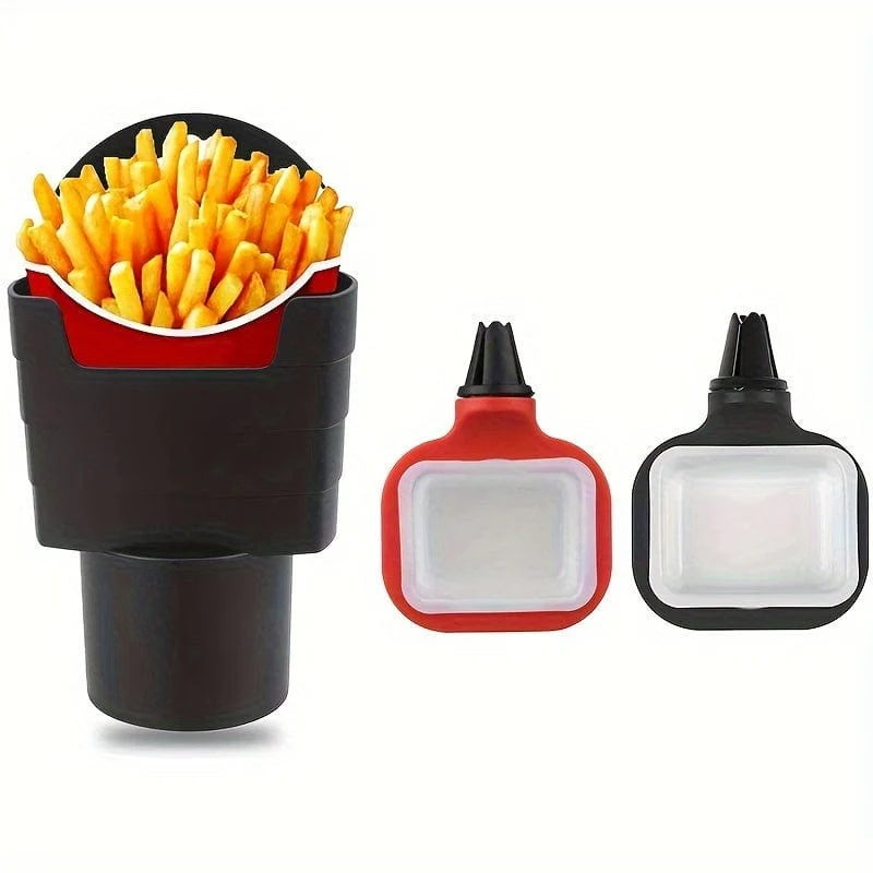 1 Stück Auto-Lebensmittelregal, Saucenhalter im Auto, für Ketchup und Dip-Saucen, Road Trip Saucenhalter, Chip-Becher, Autozubehör