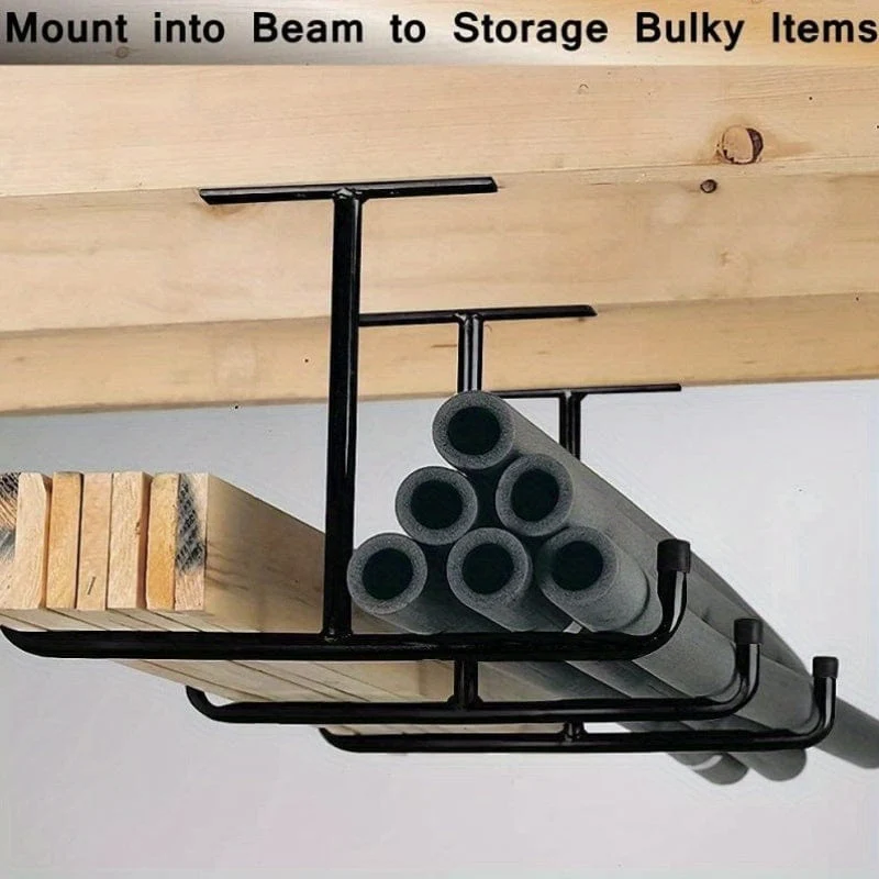 1 Stück Metall-Garagen-Aufbewahrungshakenregal, Wand-/Deckenmontage, robuster praktischer Haken, Leiterhaken, geeignet zum Aufhängen von Schläuchen, Holz und anderen sperrigen Gegenständen, für Gartengarage, Lagerwerkstatt